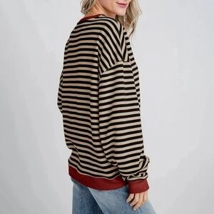 Striped Black and Tan Sweater